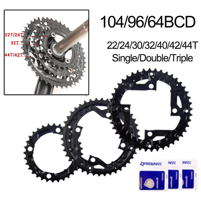 Prowheel Xe Đạp Leo Núi Xích 64 / 96 / 104BCD Xe Đạp Chainwheel 22 / 24 / 30 / 32 / 42 / 44T Crankset 8 / 9 / 10 / 11S