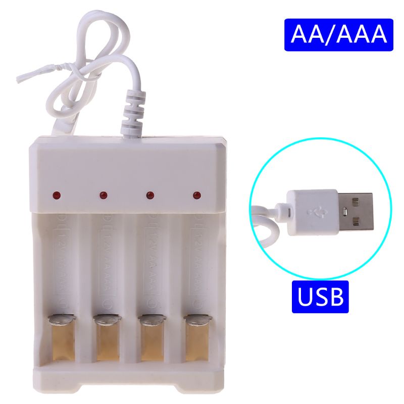 Bảng Mạch Sạc Pin AAA AA 4 Ngăn USB Có Đèn LED
