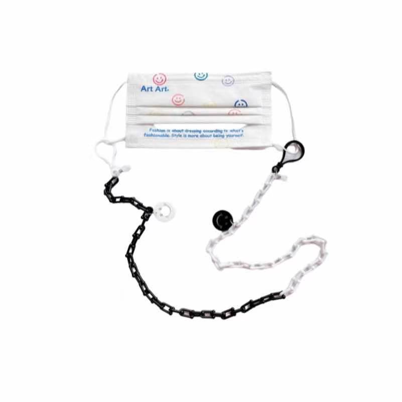 Dây Đeo Mắt Kính Bằng Acrylic Hình Mặt Cười Màu Trắng Đen Phong Cách Sáng Tạo