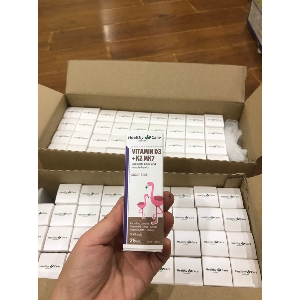 Vitamin D3 K2 MK7 25ml Healthy Care của Úc