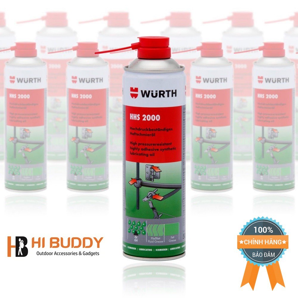 Mỡ Bò Nước Bôi Trơn Chịu Nhiệt Wurth HHS 2000 (500ml) 0893106