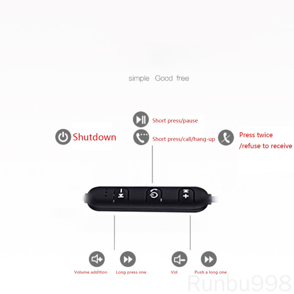 Tai nghe bluetooth 4.1 không dây đeo cổ thể thao chạy bộ XT6