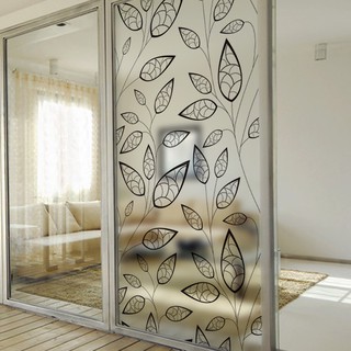 Decal dán kính cao cấp - Lá Viền Đen-DK7018