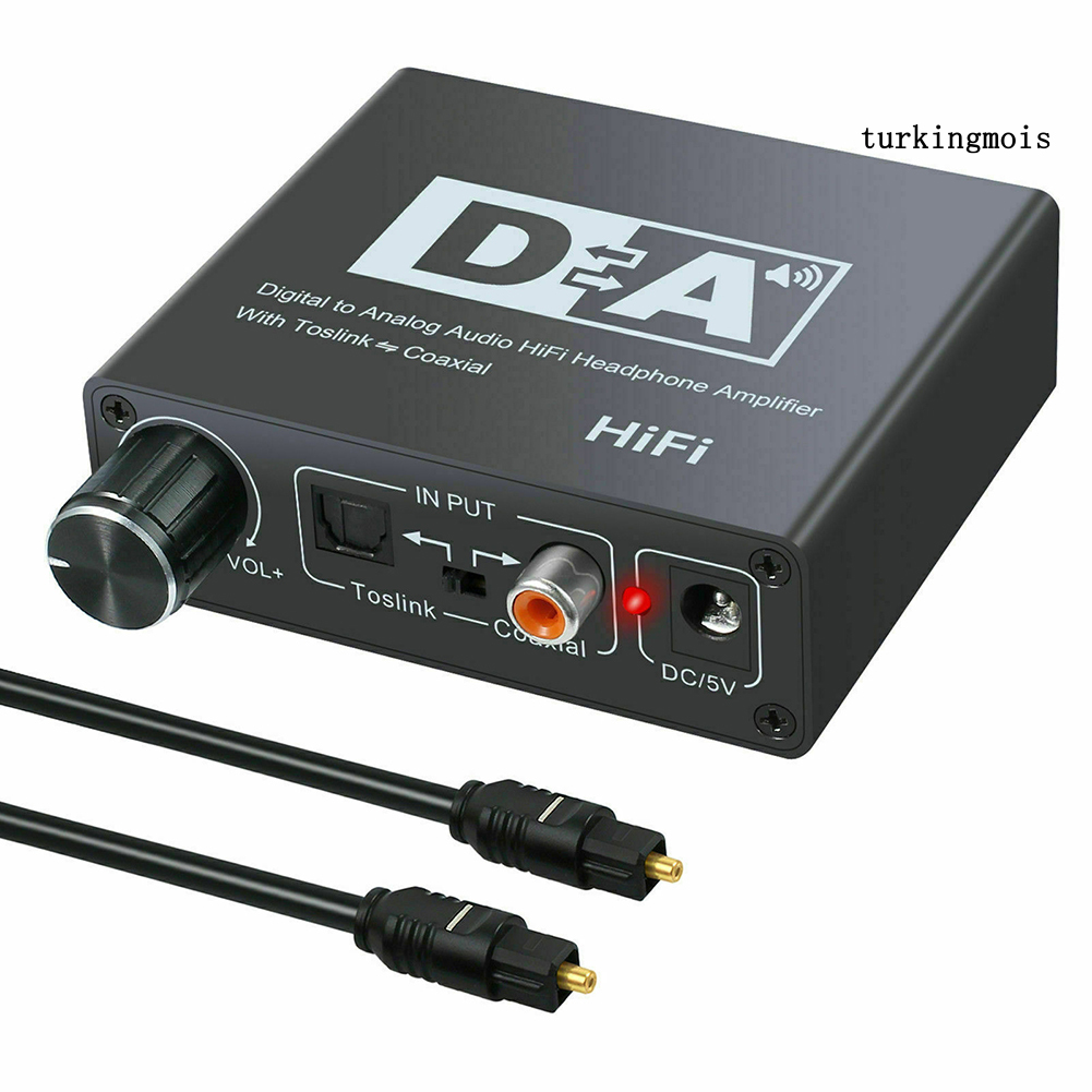TSP_192KHz Digital Coaxial to Analog R/L RCA 3.5mm Jack HiFi Audio Converter Adapter