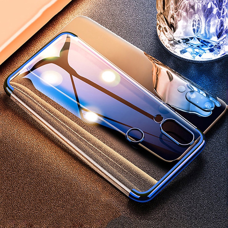 Ốp điện thoại nhựa trong suốt mạ viền sang trọng chống trầy Xiaomi Redmi 7 Redmi Note 9 Note 7 6 5 Pro