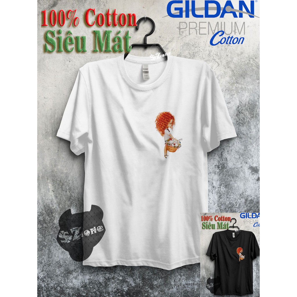 Áo Phông Nữ Cotton 100% In Hình 3D Cao Cấp Phong Cách - Áo Thun Gildan Nam Nữ Unisex Ngắn Tay Chất Mát Mùa Hè Szone PF44