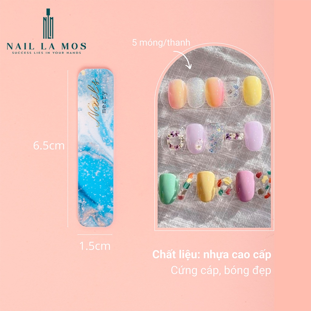 Set 10 thanh trưng bày mẫu nail Hàn Quốc đẹp - 1 thanh dán được 5 móng