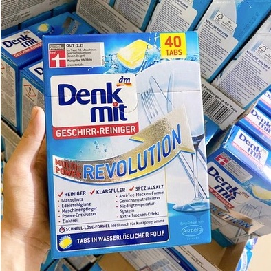 Hộp 40 Viên Rửa Bát Đa Năng Denkmit Revolution Hàng Nội Địa Đức