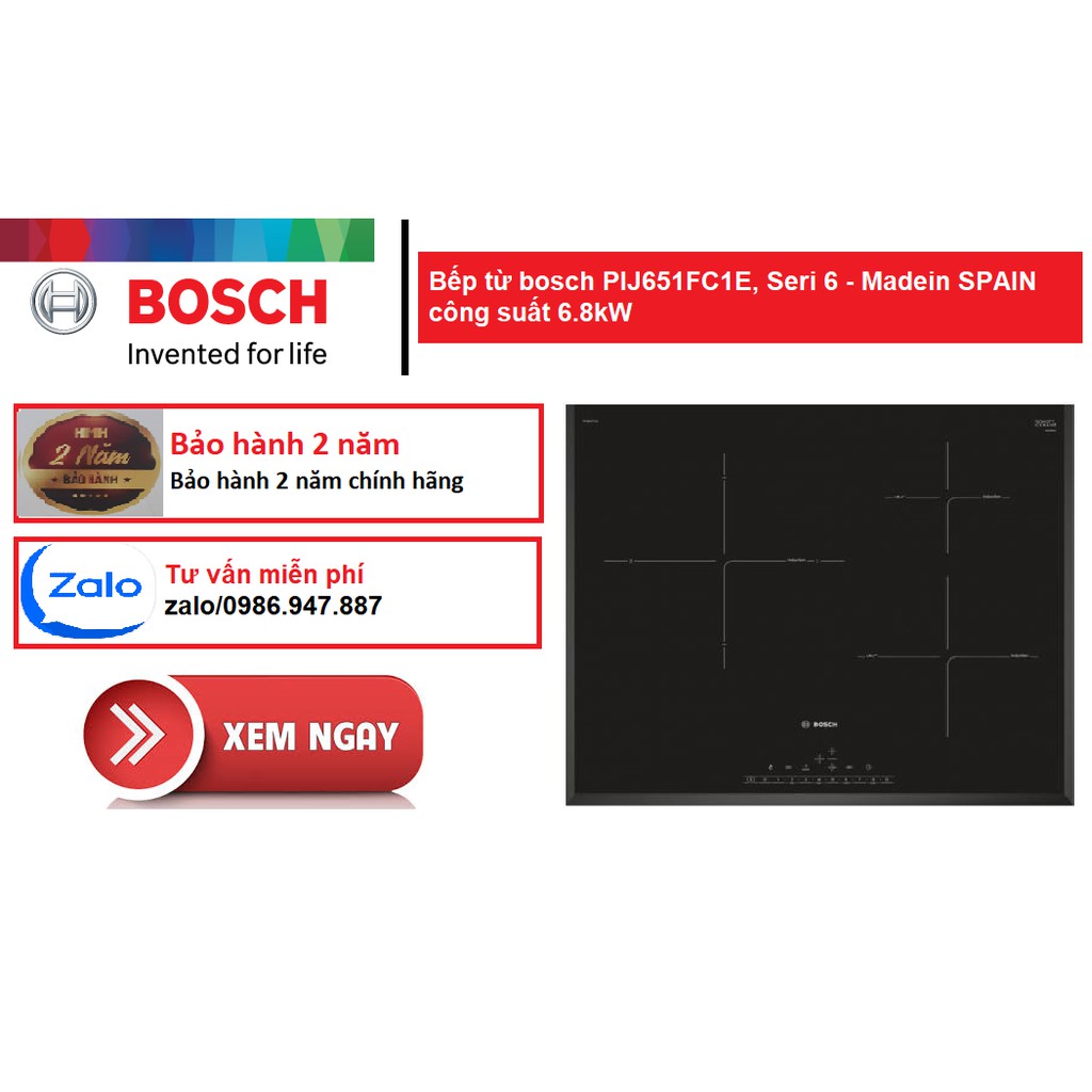 Bếp từ bosch PIJ651FC1E, Seri 6