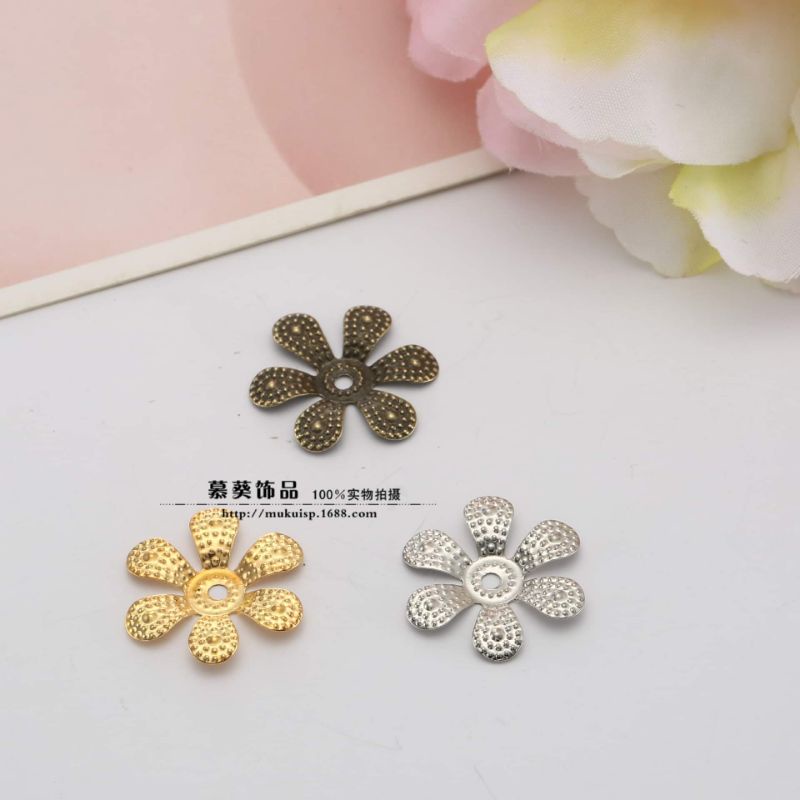 (10 cái)phiến hoa 6 cánh 18mm, nguyên liệu làm trâm cài tóc cổ trang, nguyên liệu diy, Sỉ phụ kiện Khánh Huyền