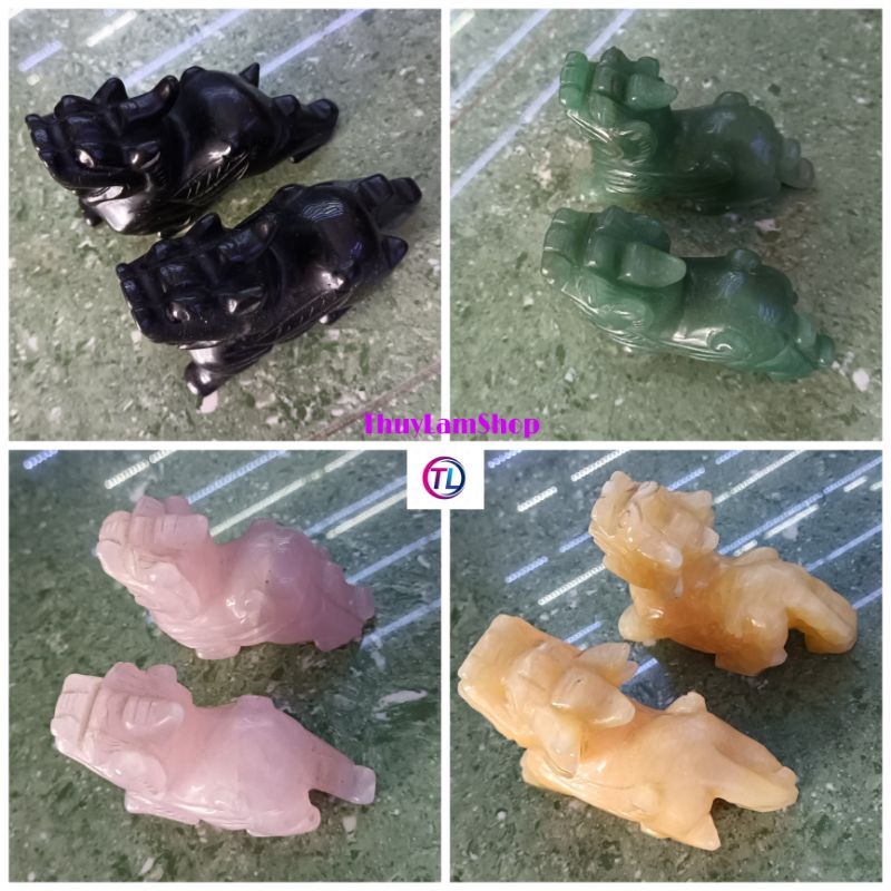 Cặp tỳ hưu đá phong thủy thu hút tài lộc có nhiều màu