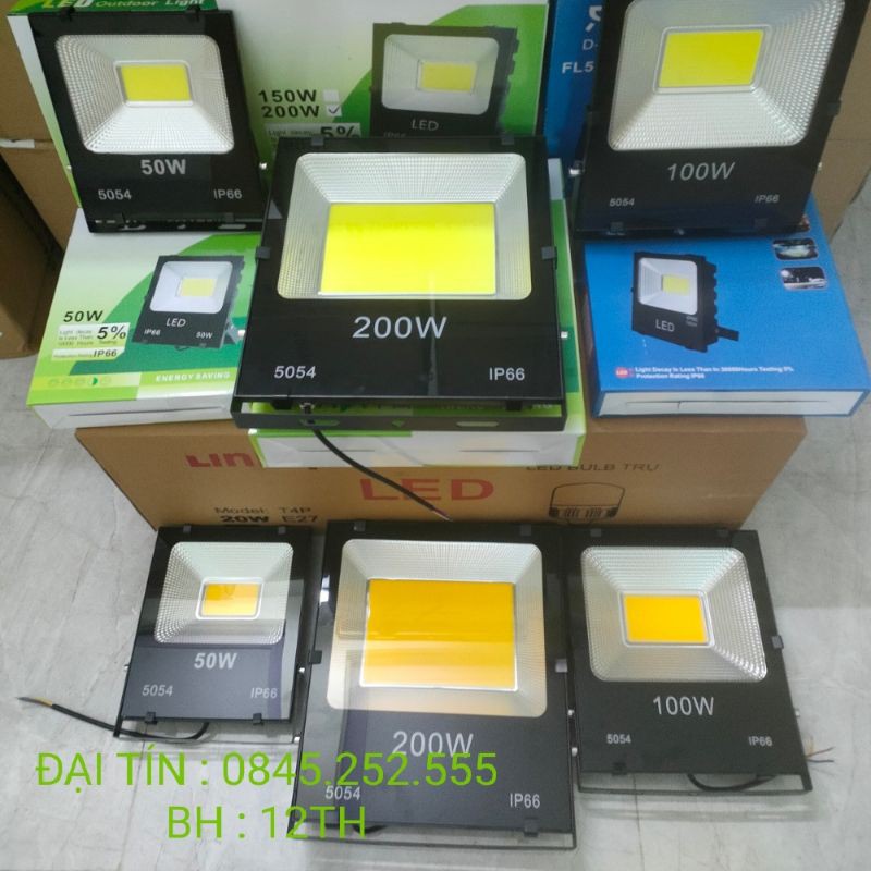 Đèn pha led ip66 50w-100w-200w cob chuyên công trình ngoài trời chiếu sáng  bảng hiệu , sân bóng trang trí nhà cửa ...vv