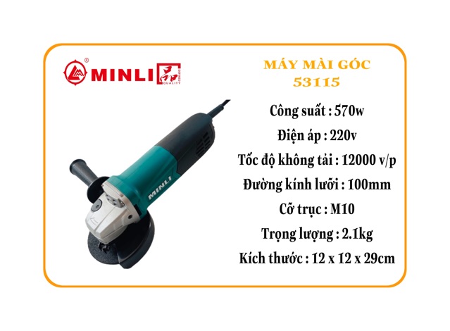 Máy mài góc Chính Hãng MinLi 53115