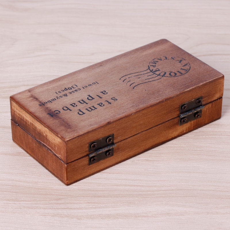 Set 30 Con Dấu Gỗ In Chữ Cái Tiếng Anh Phong Cách Retro