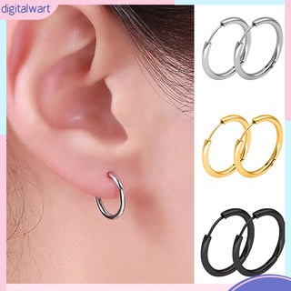 Cặp khuyên tai tròn thép không gỉ đơn giản cá tính dành cho nam và nữ
