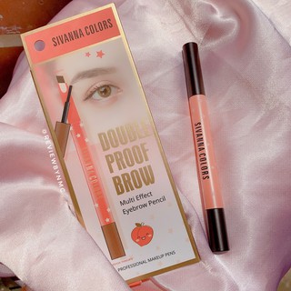 ( mẫu mới ) Chì kẻ lông mày 2 đầu Sivanna Colors Peach Eyebrow - Thái Lan #1 nâu sáng