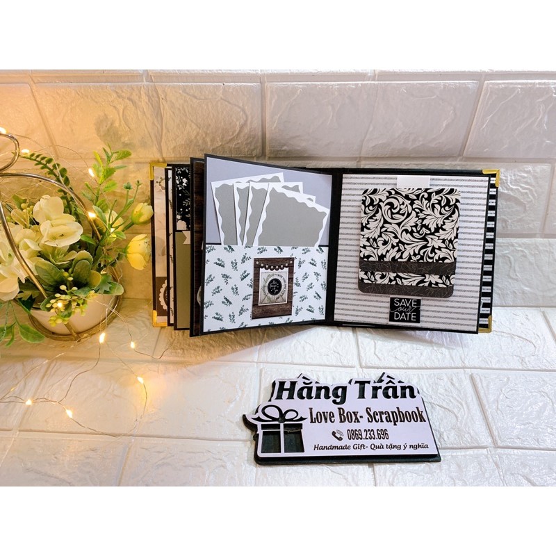 Album ảnh handmade 15x16x3,5cm kèm 30 ảnh, chủ đề tình yêu