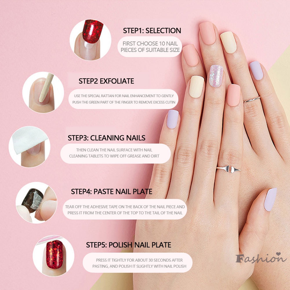 Bộ Móng Tay Giả Bán Trong Suốt 3D Mềm Mại Màu Hồng Cho Nữ