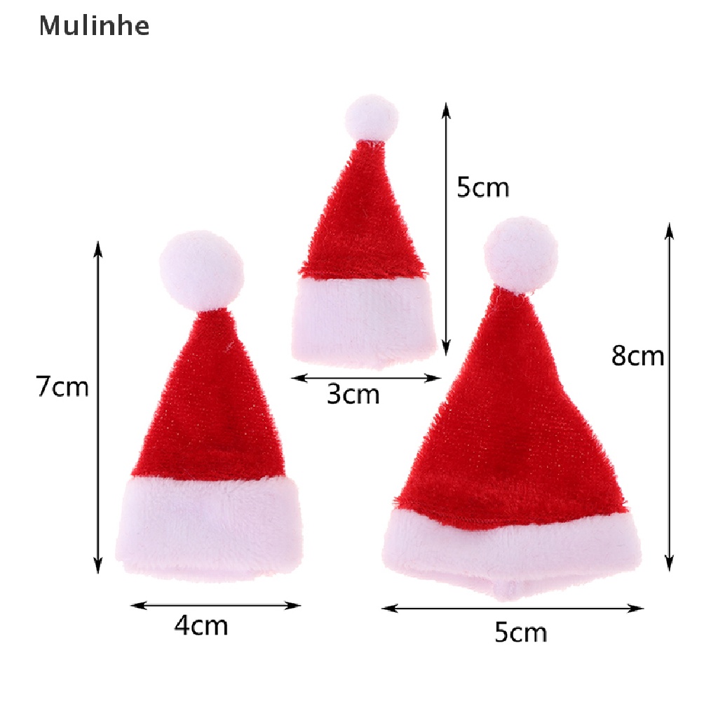 Set 2 Mũ Ông Già Noel Mini Trang Trí Nhà Búp Bê
