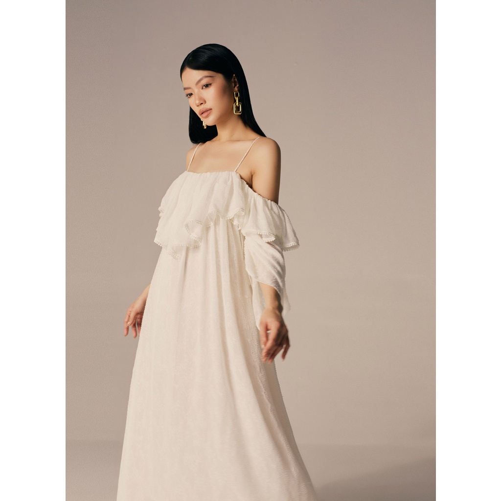 NUDIEYE - Đầm dài Esther Chiffon Off-shoulder Dress