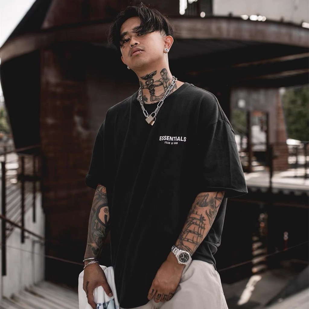 Áo thun unisex essentials basic tee phom rộng tay lỡ dành cho nam nữ shophienmai D034