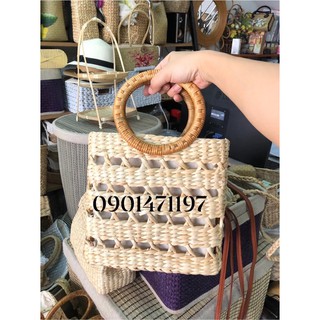 GIỎ LỤC BÌNH VUÔNG QUAI MÂY