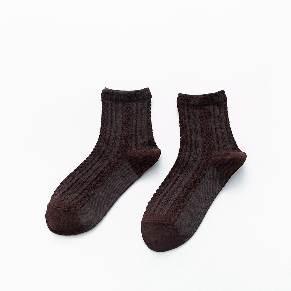 Vớ / tất cổ cao phong cách vintage họa tiết in nổi - UniLabel