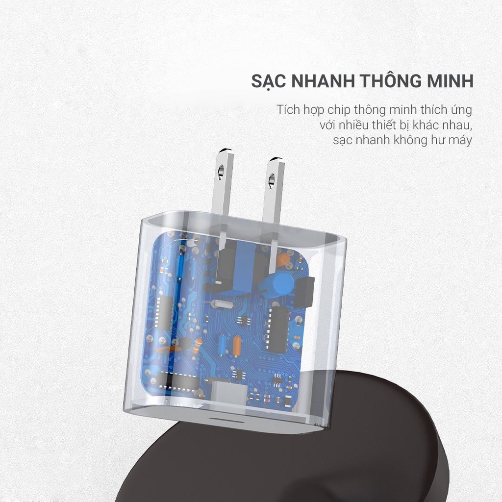 Củ Sạc Nhanh PD 20W chính hãng SD DESIGN HG 06 cốc sạc nhanh an toàn cho điện thoại Bảo Hành 1 đổi 1