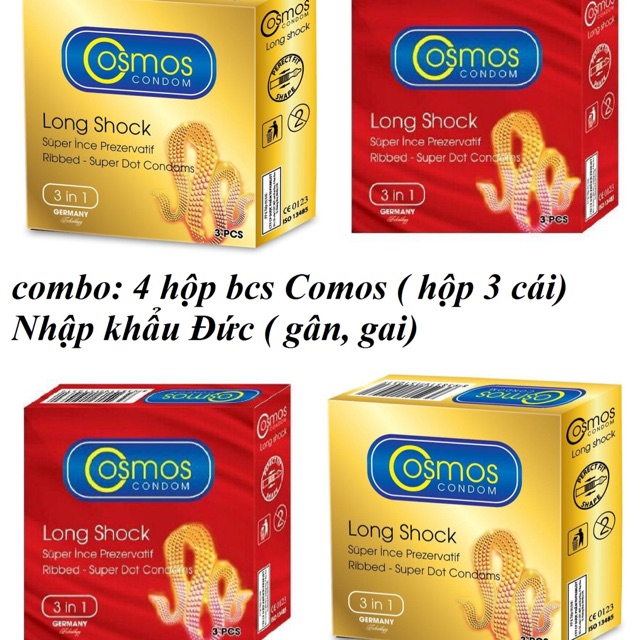 Combo 4 hộp BCS Comos ( Nhập khẩu Đức, hộp 3 cái)  gân, gai...