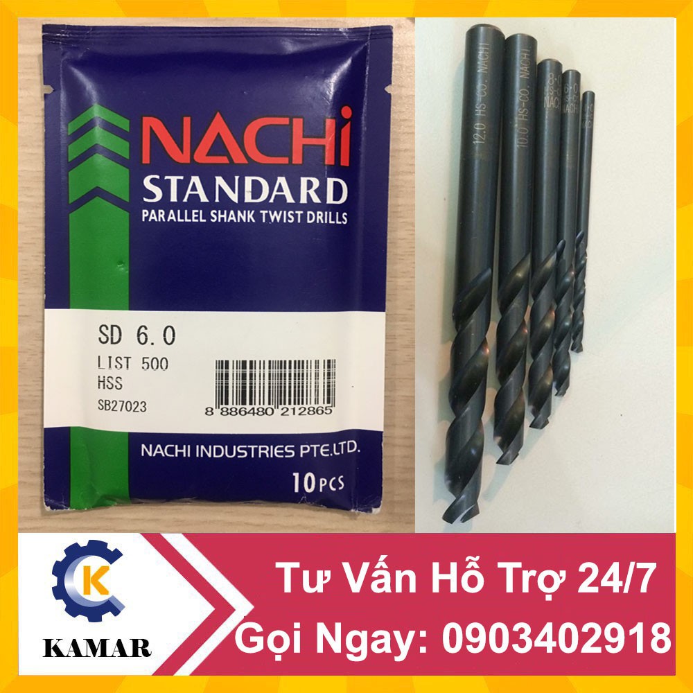 Mũi Khoan Nachi Từ 6.0 đến 6.9MM Chính Hãng