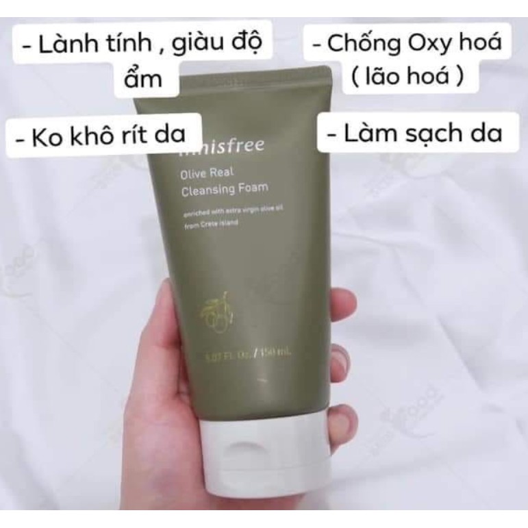 Sữa Rửa Mặt Innisfree Olive Real Cleansing Foam Cho Da Nhạy Cảm