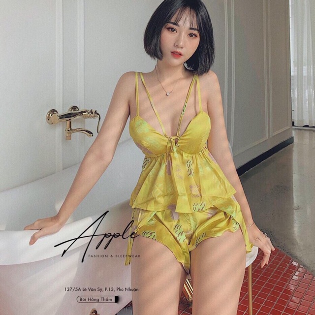 Bộ lụa satin hai dây