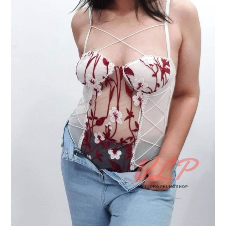 _DN45_Bodysuit ren thêu hoa