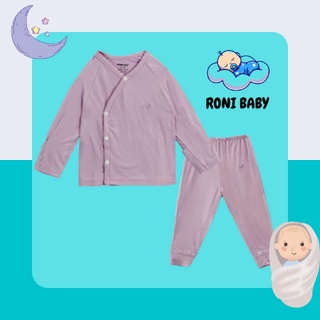 Bộ sơ sinh dài tay cài chéo sợi tre tự nhiên Nature Wear