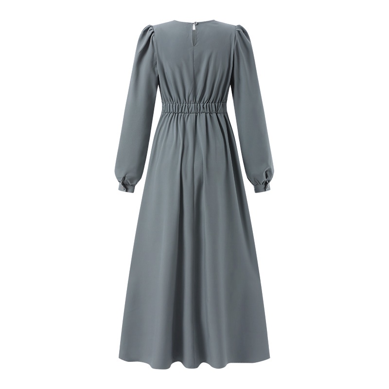 Zanzea Đầm Chữ A Cột Dây Cổ Tròn Màu Trơn Thanh Lịch Đơn Giản Dành Cho Phụ Nữ Hồi Giáo