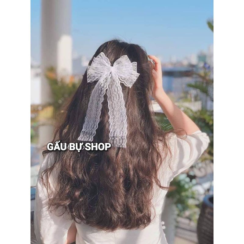 Kẹp tóc nơ ren / Cài tóc nơ ren tiểu thư (Các mẫu)