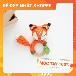 [FREESHIP + HANDMADE] Lục lạc cầm tay CÁO XINH 3, móc tay 100% len chất lượng cao, an toàn tuyệt đối cho bé tập cầm nắm