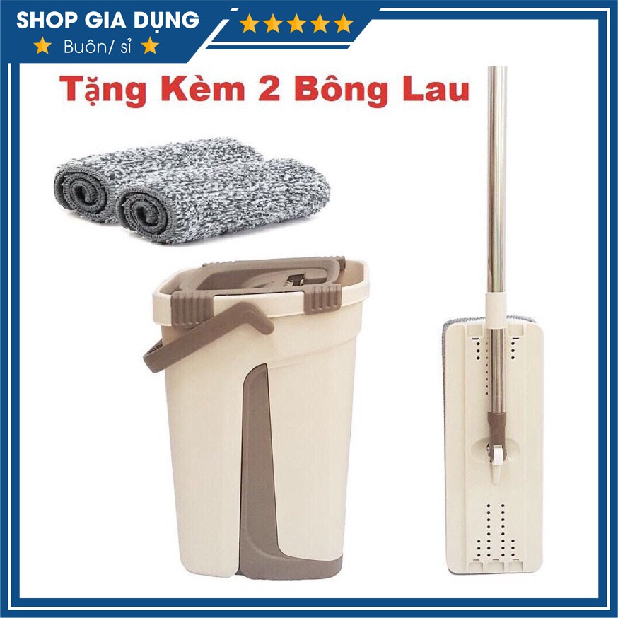 Bộ Cây Lau Nhà Chổi Lau Nhà Tự Vắt 360 Độ Chính Hãng Cao Cấp Tặng Kèm 2 Bông Lau