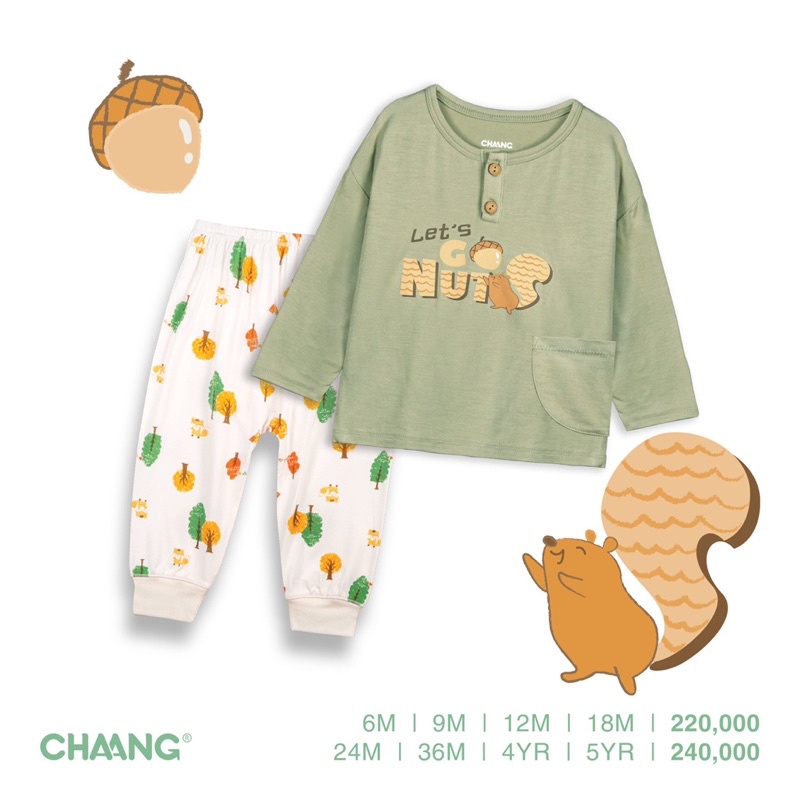 Bộ quần áo dài tay raglan và cổ trụ cho bé từ 3 tháng đến 5 tuổi