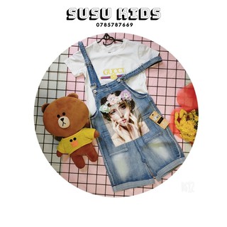 Yếm Jean Size Đại Từ 7-14 Tuổi  Cho Bé Gái -Chất Jean Co Dãn -