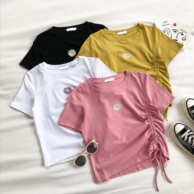 [Mã FAMAYWA giảm 10K đơn 50K] Áo kiểu thêu hoa CÚC dây RÚT 1 bên | BigBuy360 - bigbuy360.vn