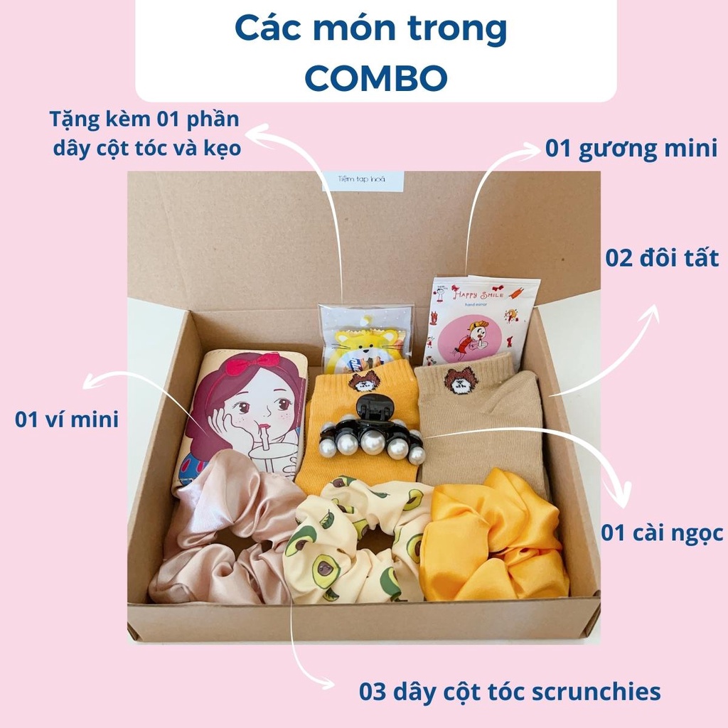 Hộp quà tặng cho bạn gái, người yêu, chị em gái - Set quà đong đầy - tiệm tạp hoá nhà Miêu