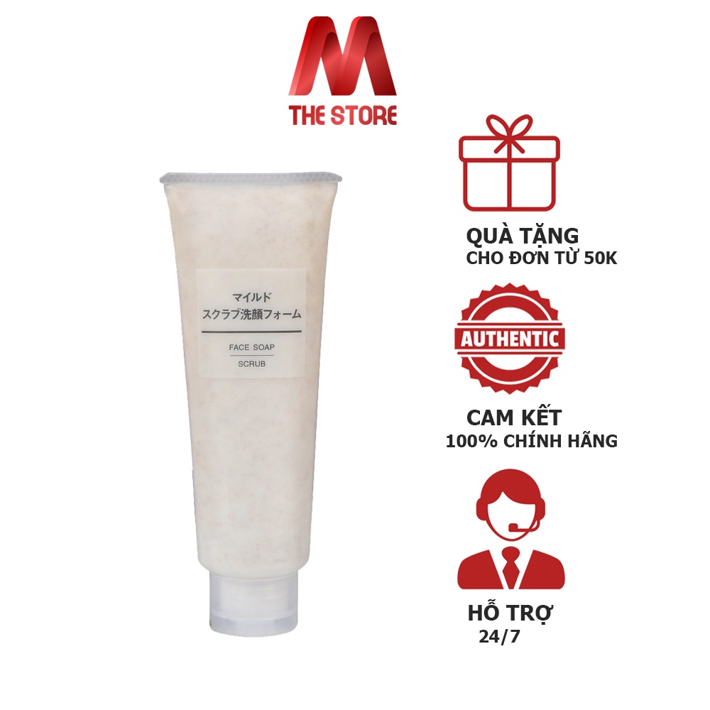 Sữa rửa mặt tẩy tế bào chết Muji Face Soap Scrub 100g