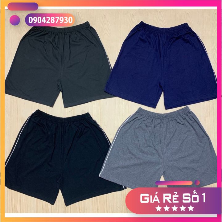 Quần Đùi Nam Thun Cotton Mặc Nhà - Quần Đùi Mặc Ngủ Nam Kẻ Sọc 2 Bên Basic Chất Cotton Mềm Mại, Thoáng Mát