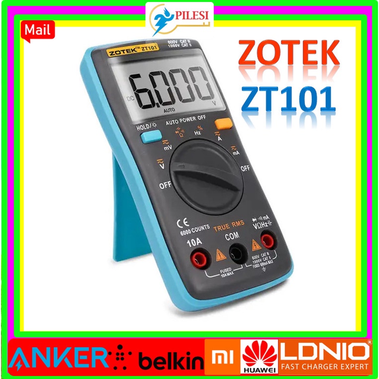 ✅ {Sỉ} Đồng hồ đo vạn năng kỹ thuật số mini ZOTEK ZT101 6000 số đếm đo vôn kế ampe kế AC /DC