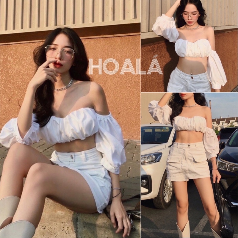 Áo Kiểu Tay Rời Cúp Ngực Phong Cách Trendy