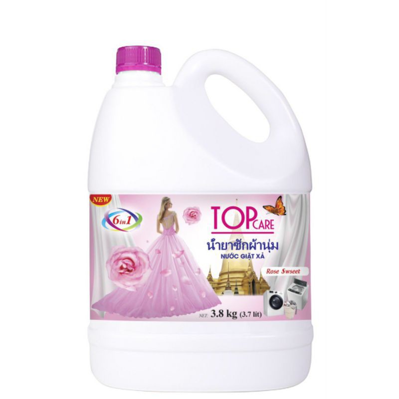 Nước giặt xả TOPCARE 6 trong 1 can 3,8 kg