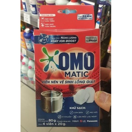 Viên nén vệ sinh lồng giặt omo 80g 4viên