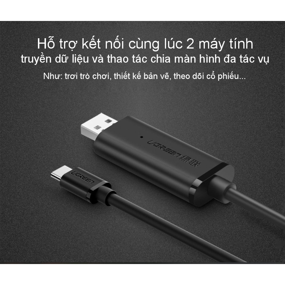 Cáp dữ liệu USB 2.0 sang USB type C tích hợp chipset dài 2m UGREEN US318 70420