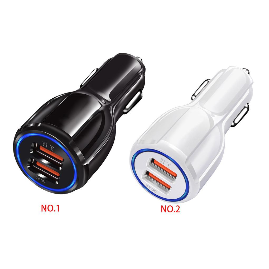 Ổ cắm sạc nhanh xe hơi 2 cổng usb qc 3.0 5v 3.1a